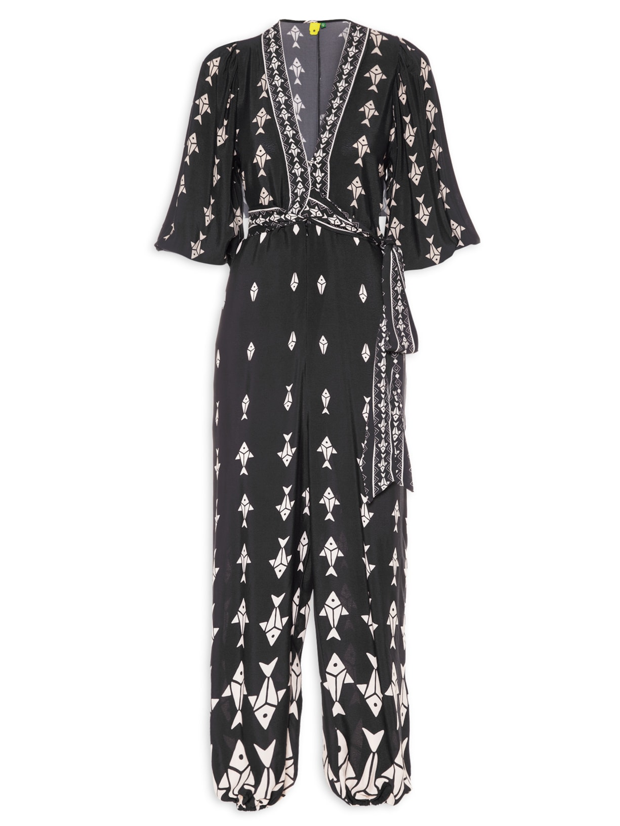 Macacão Feminino Peixinhos Preto Farm