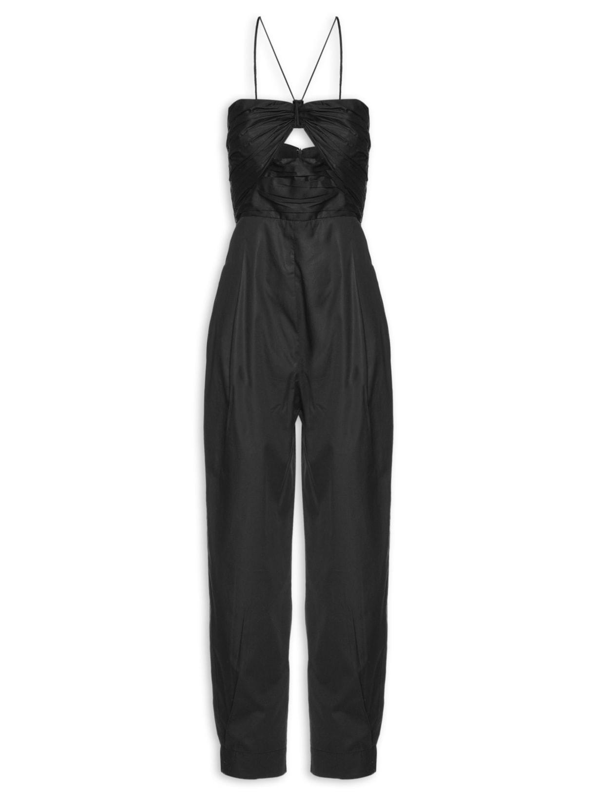 Macacão Feminino Perna Afunilada de Algodão Preto Animale