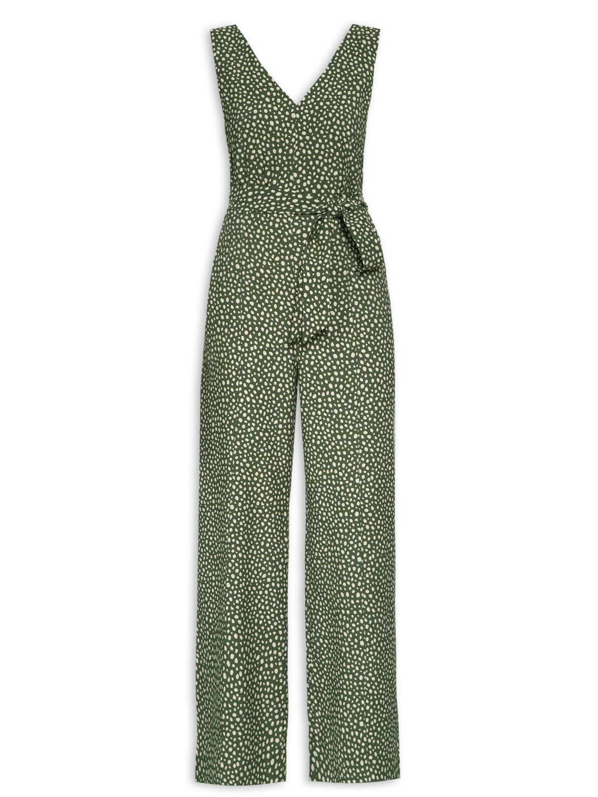 Macacão Feminino Poá Militar - Verde