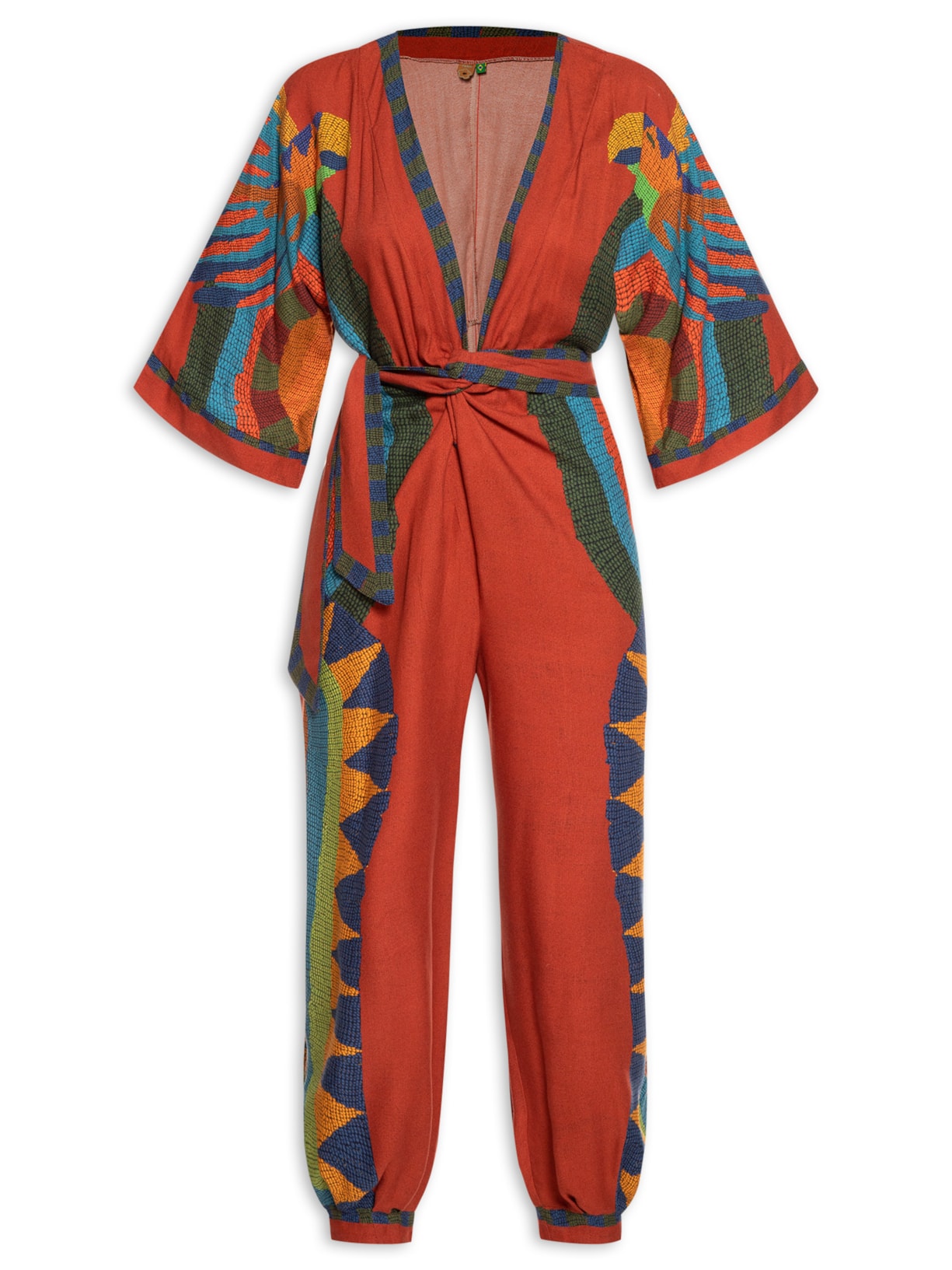 Macacão Feminino Pontinho De Arara - Vermelho