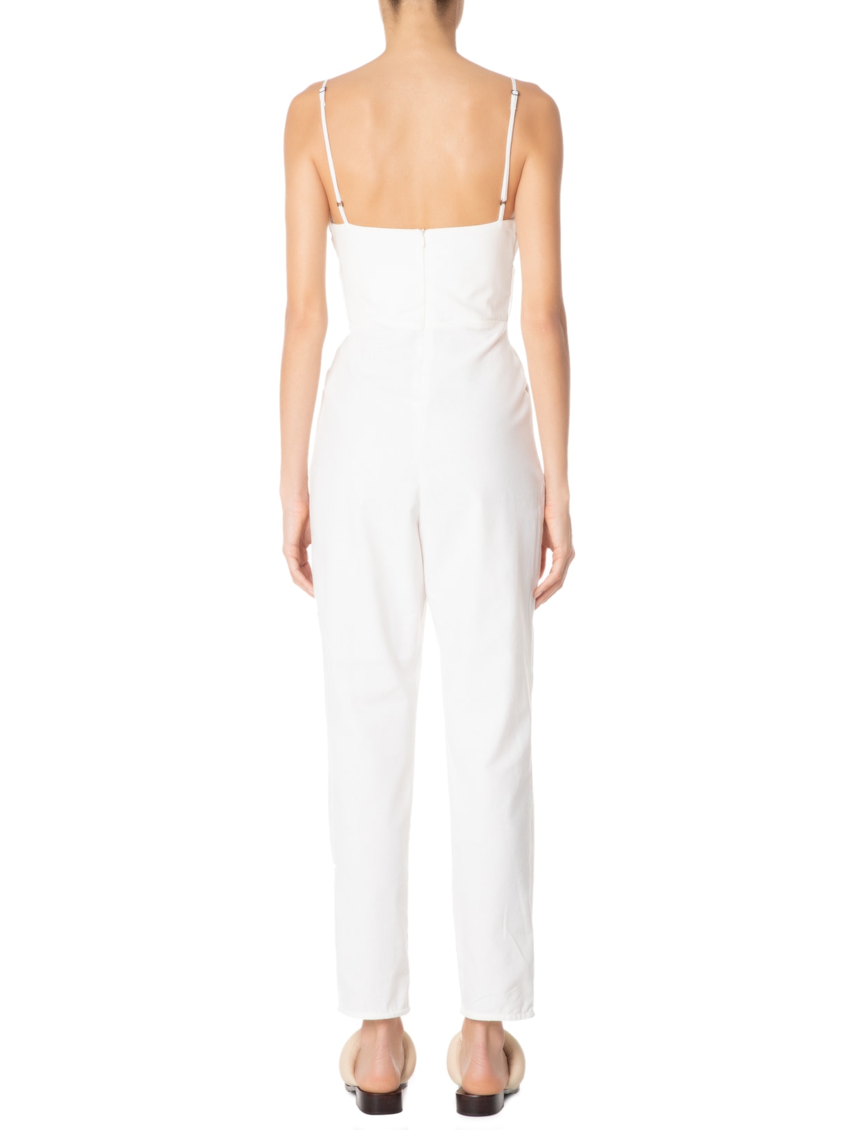 Macacão Feminino Pregas Bolso Off White Farm