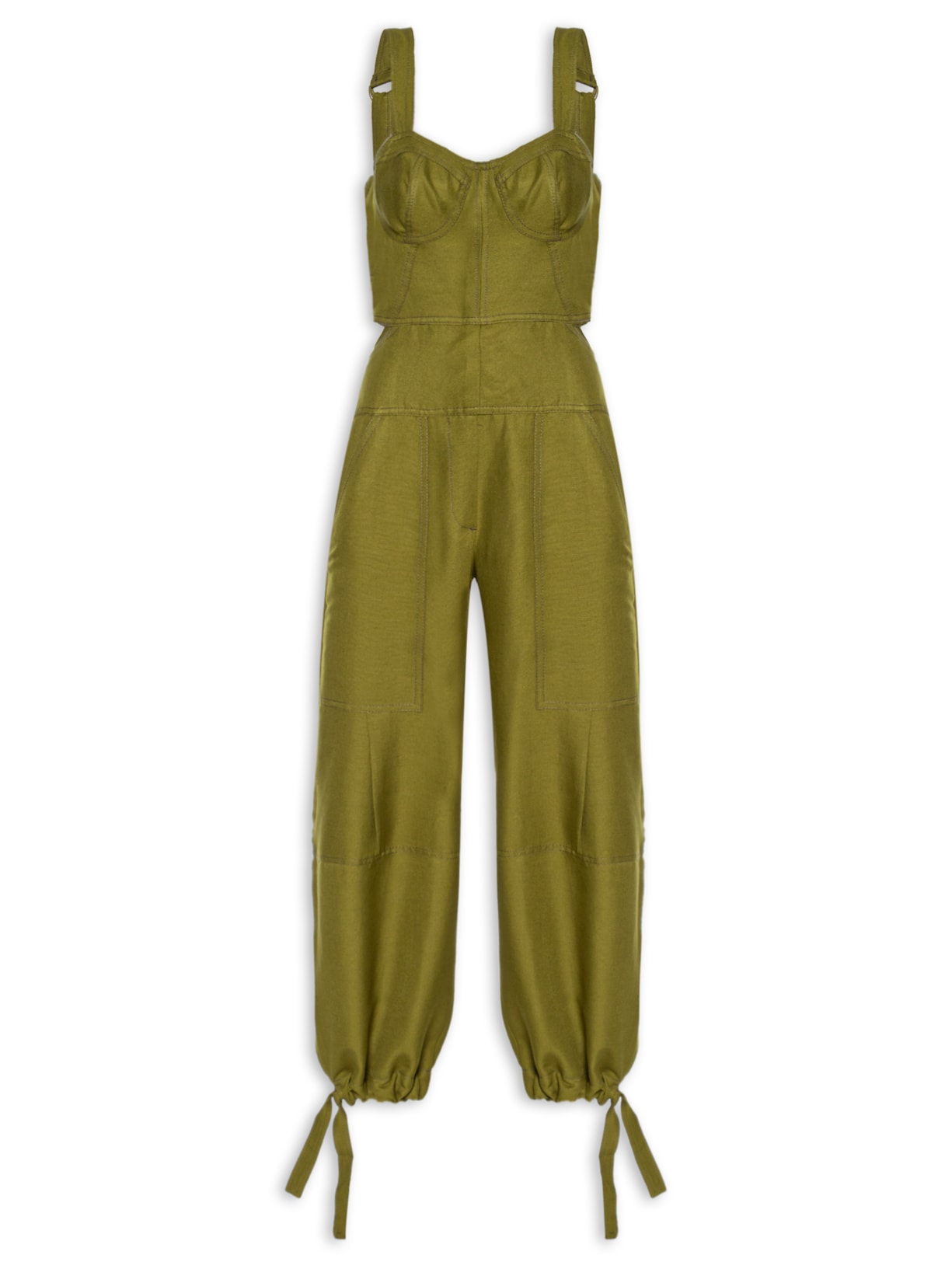 Macacão Feminino Recortes - Verde