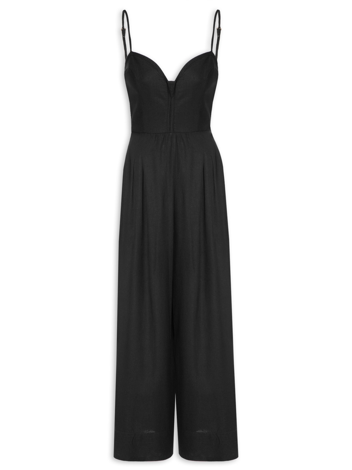 Macacão Feminino Reto Corselet - Preto