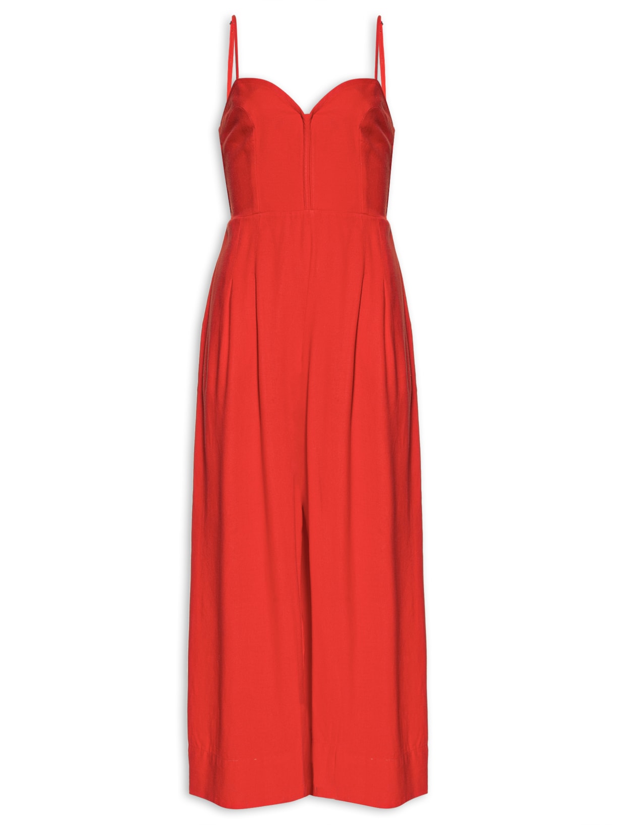 Macacão Feminino Reto Corselet - Vermelho