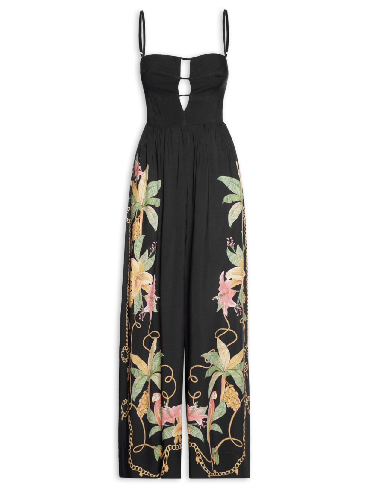 Macacão Feminino Riqueza Tropical - Preto