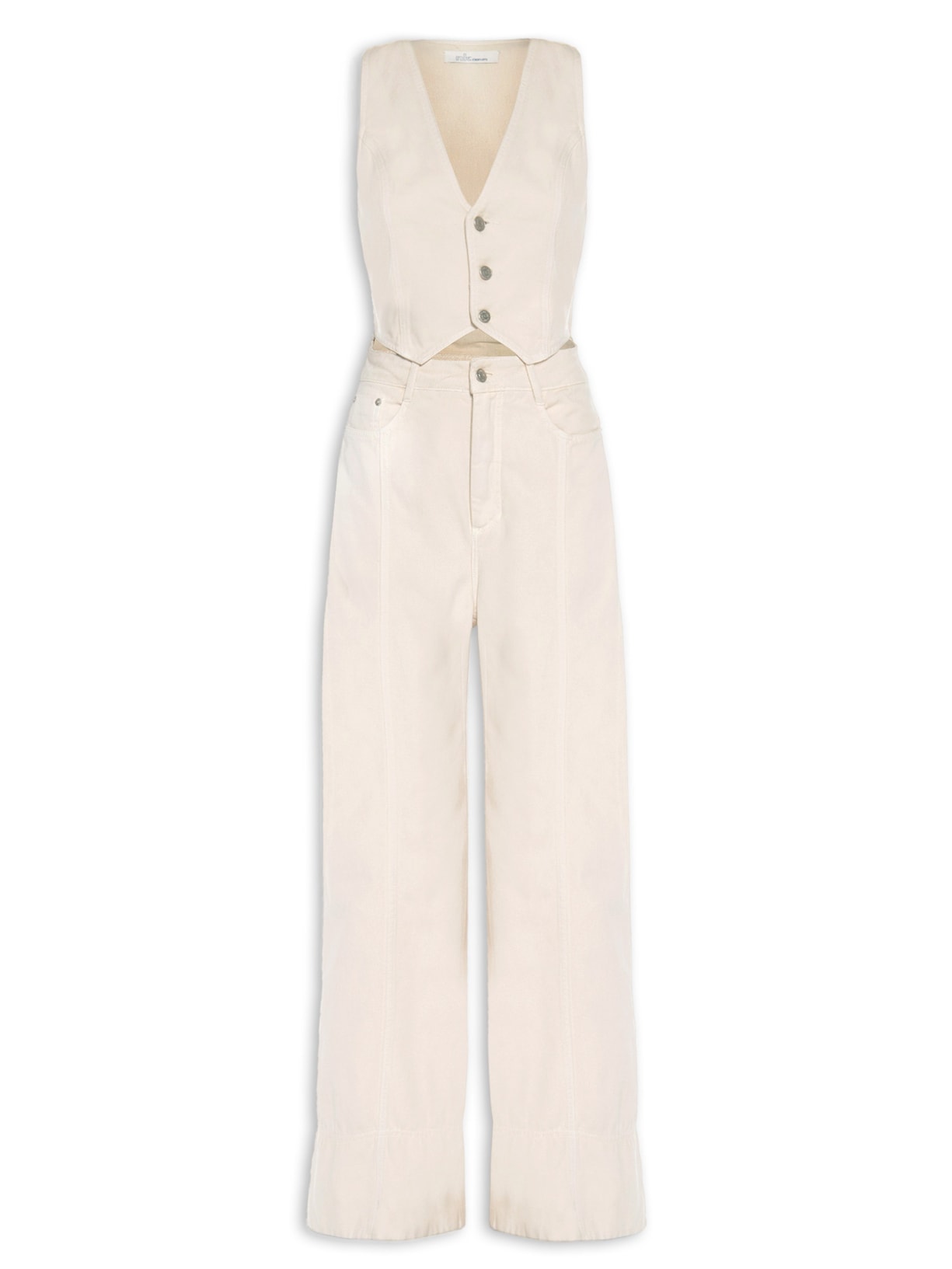 Macacão Feminino Sarja Becca - Bege