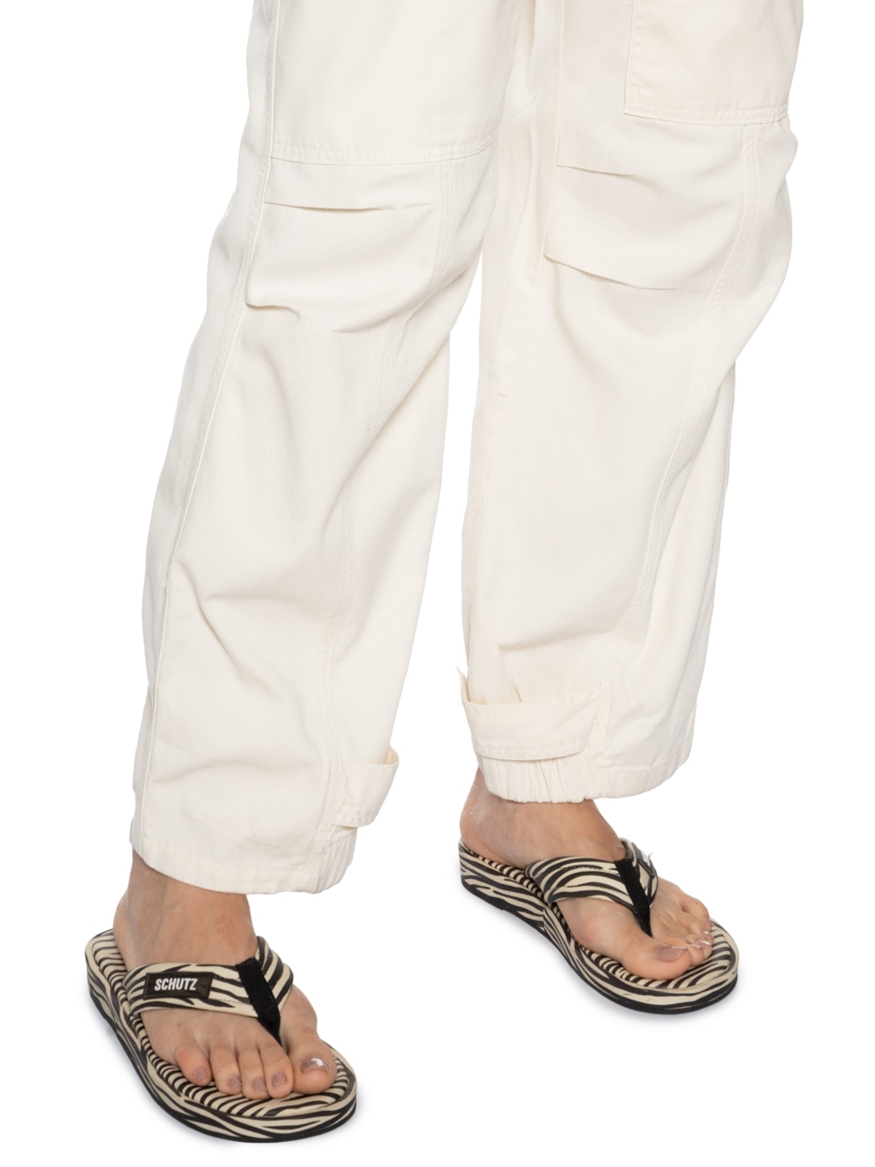 Macacão Feminino Sarja Longo Bolsos Com Zíper Off White Animale Jeans