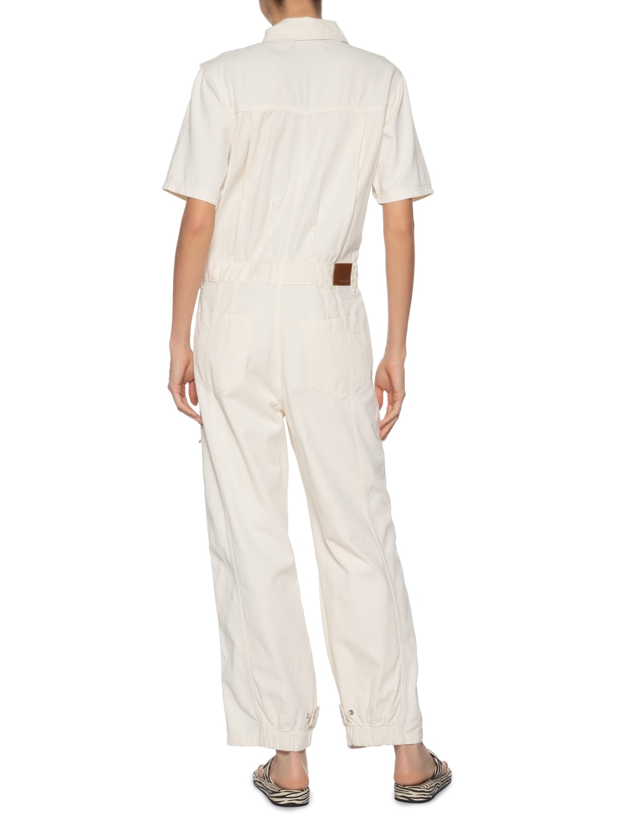 Macacão Feminino Sarja Longo Bolsos Com Zíper Off White Animale Jeans