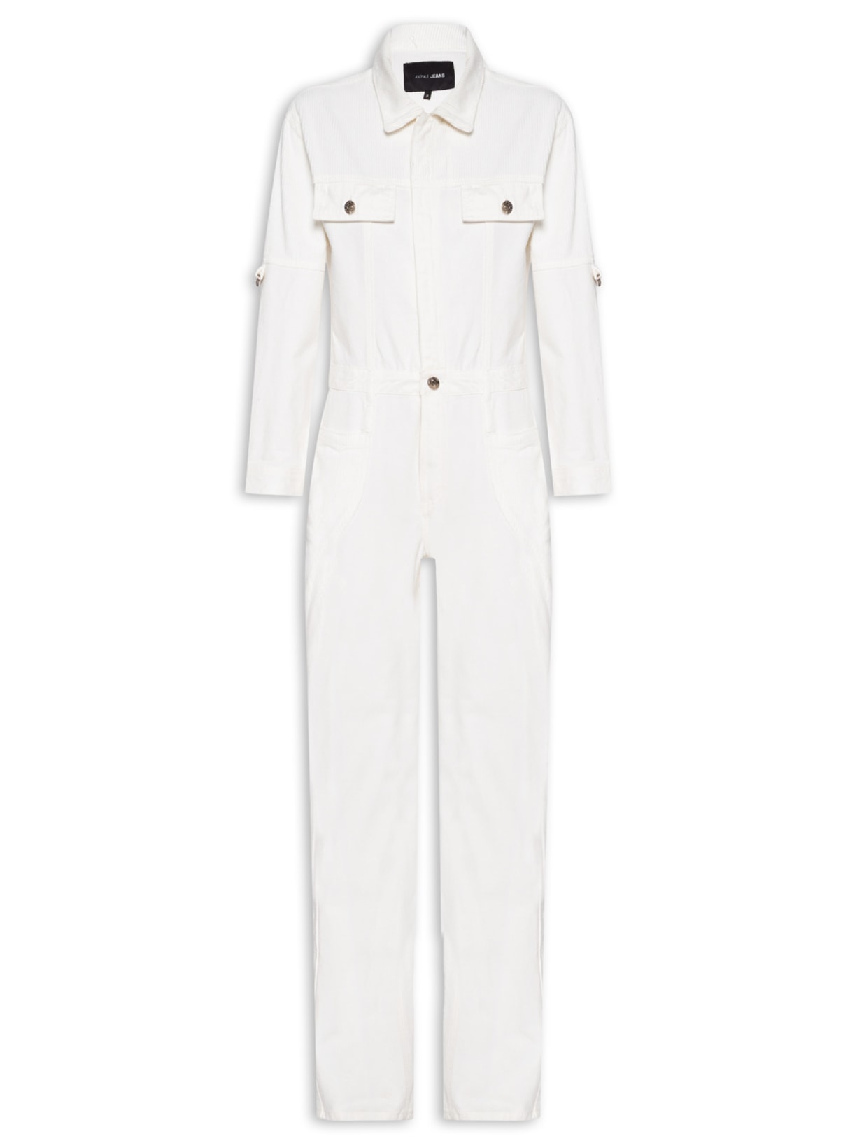 Macacão Feminino Sarja Longo Com Cotelê - Branco