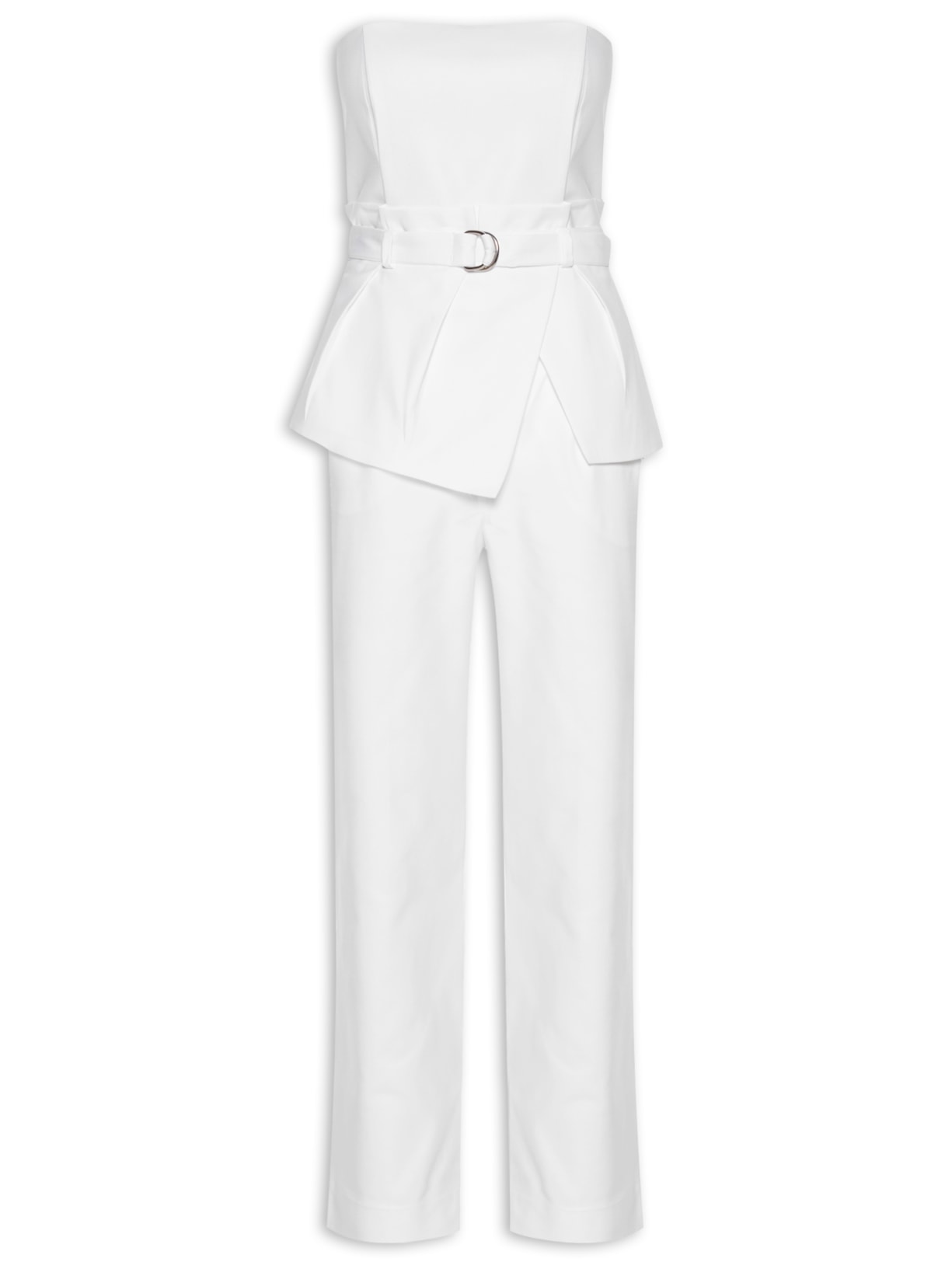 Macacão Feminino Sem Alça Basque Clochard - Branco