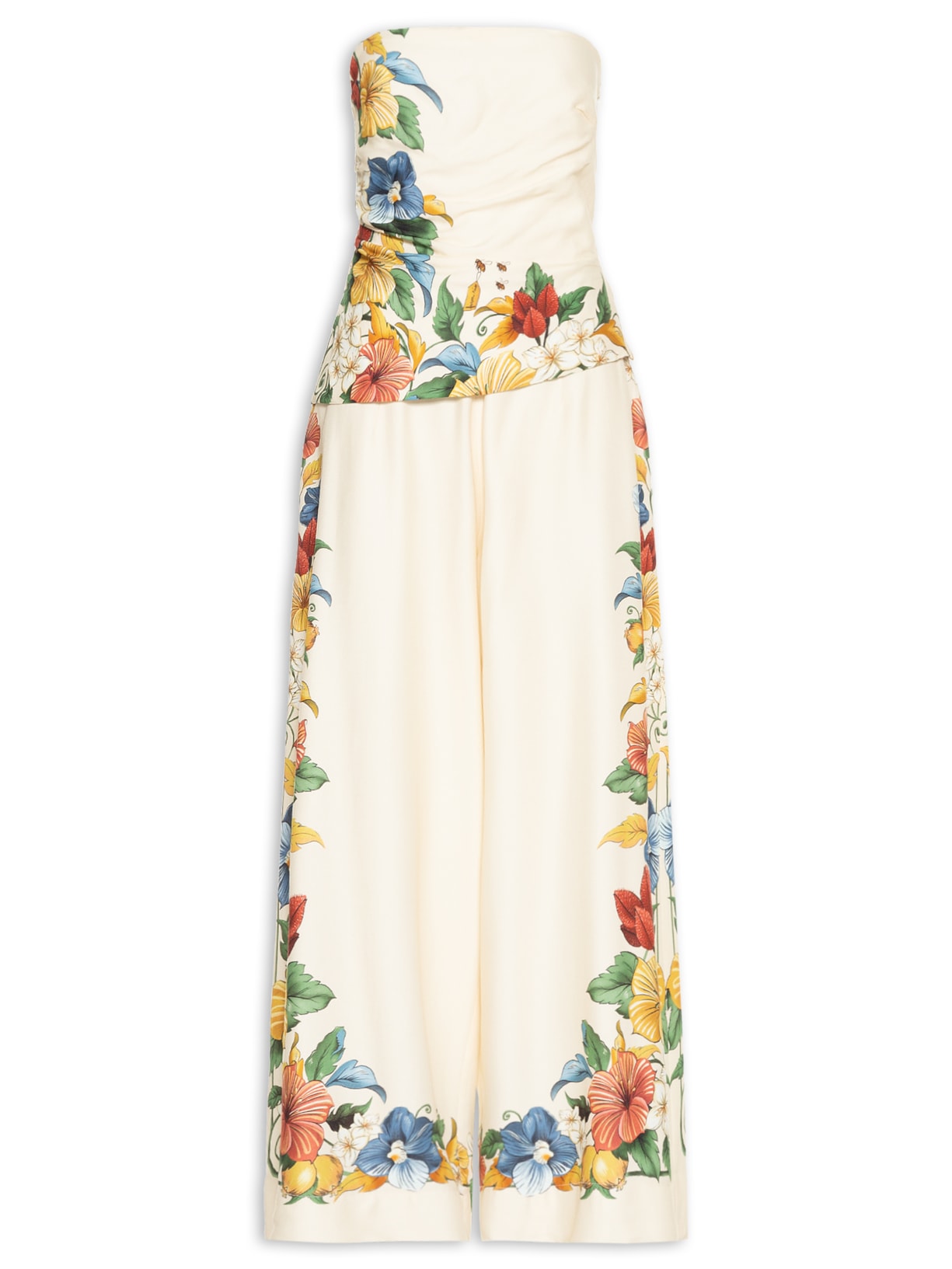 Macacão Feminino Sem Alças Tropicalzinho Lenço - Amarelo