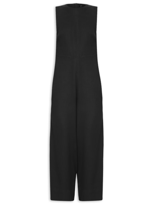 Macacão Feminino Sleeveless Linen - Preto