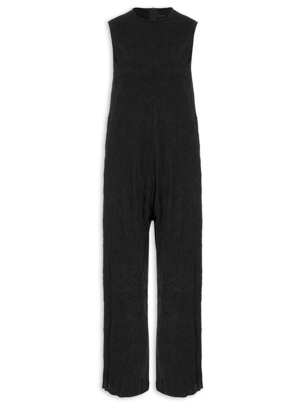 Macacão Feminino Sleevless Amassado - Preto