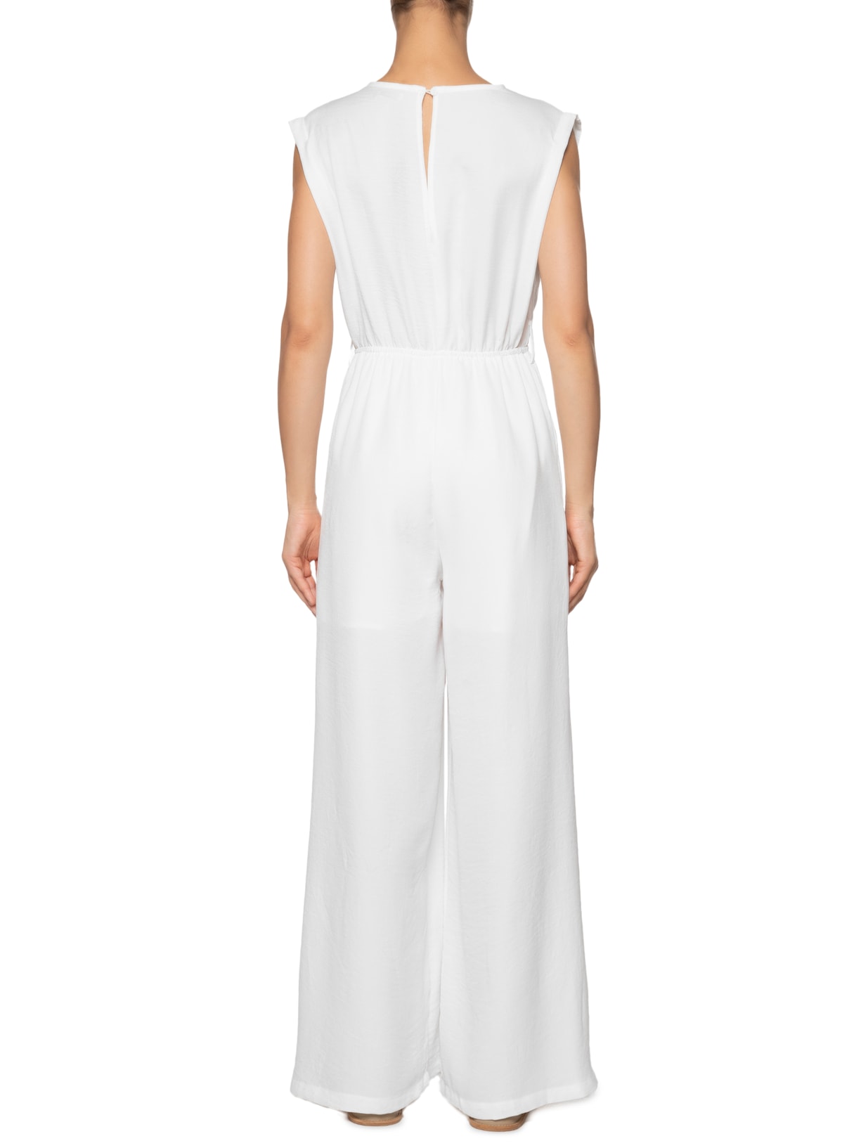 Macacão Feminino Transpassado Branco Basiq