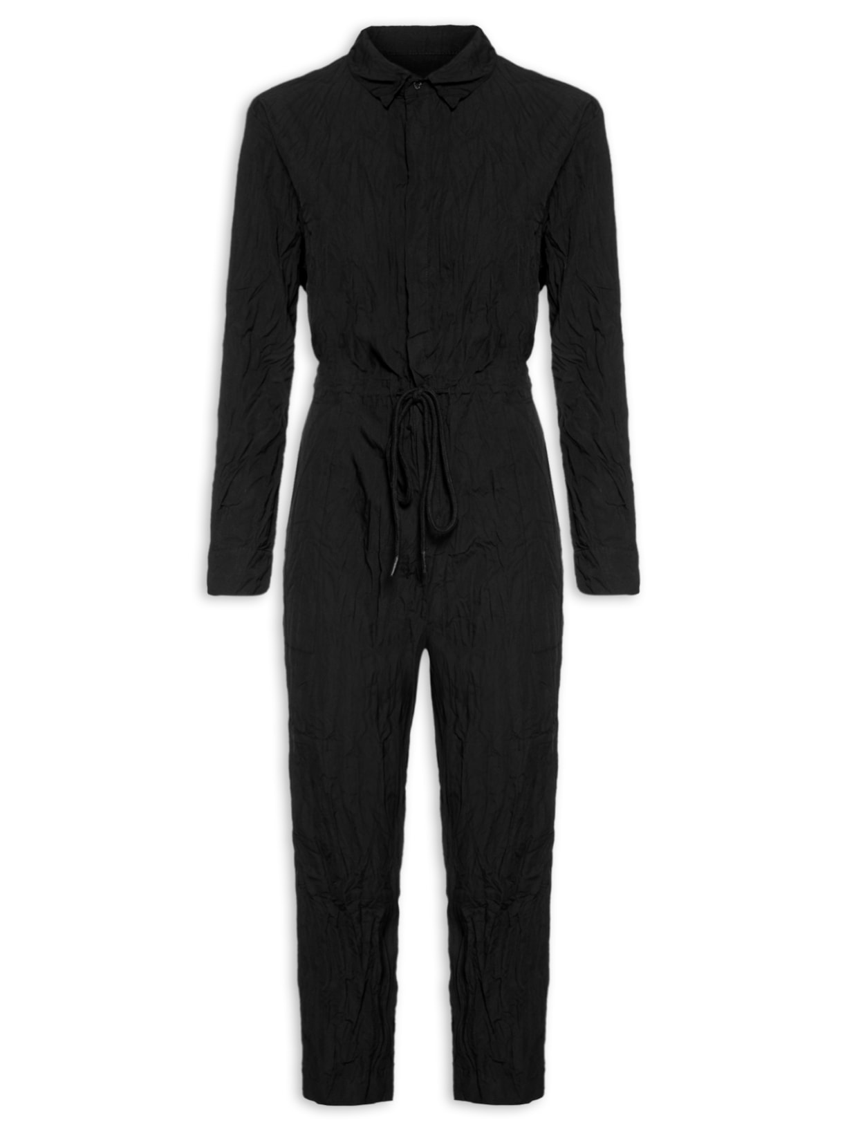 Macacão Feminino Tricoline Wrinkled - Preto