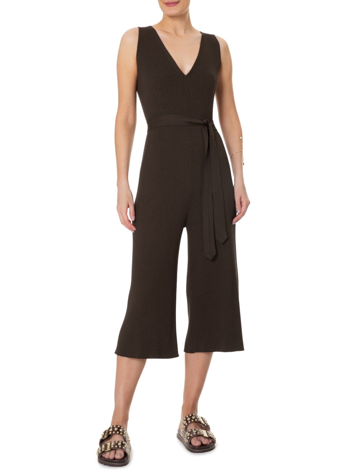 Macacão Feminino Tricot Marrom Anselmi