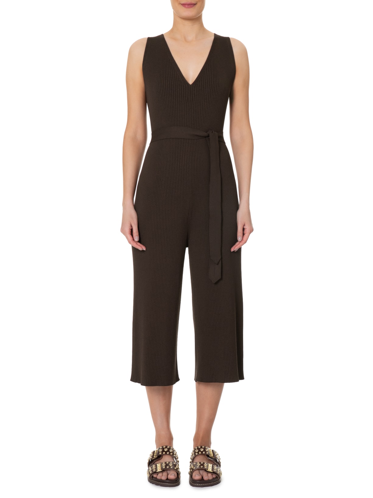 Macacão Feminino Tricot Marrom Anselmi