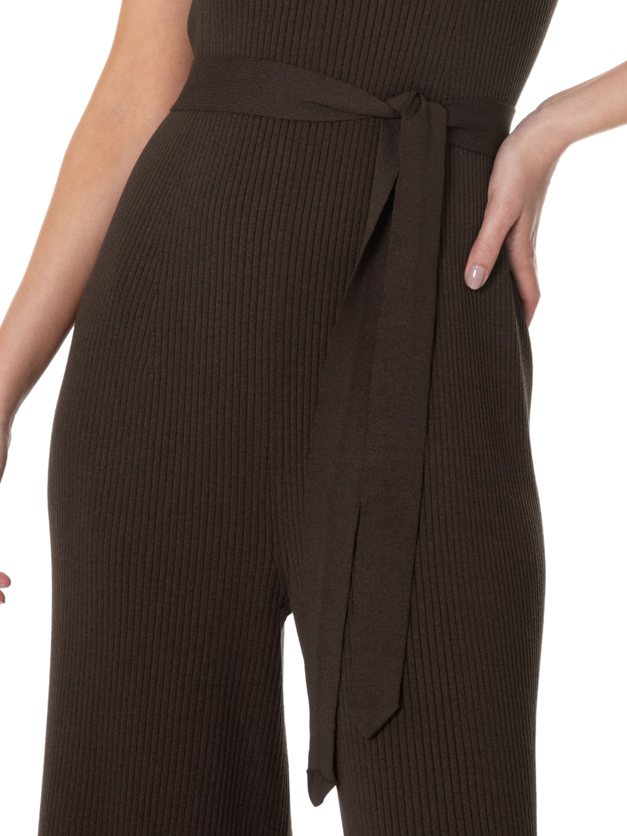 Macacão Feminino Tricot Marrom Anselmi