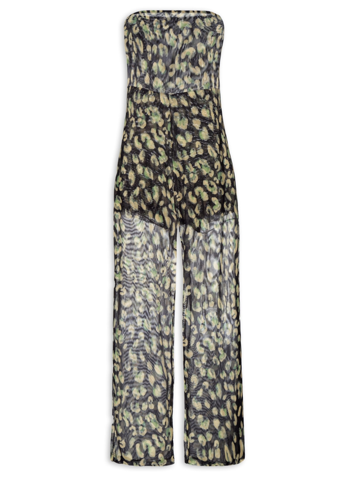 Macacão Feminino Tule Estampa Onça - Animal Print