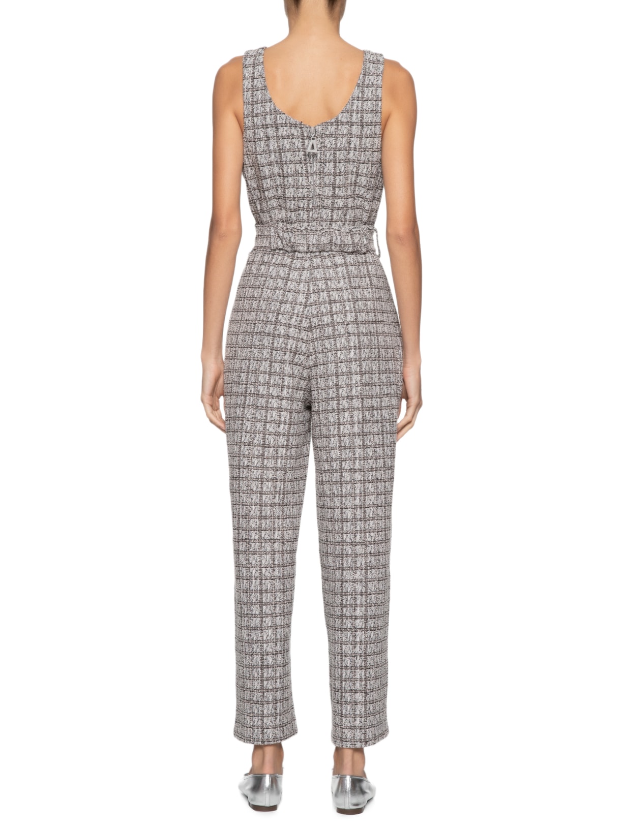 Macacão Feminino Tweed Cinto Fivela Cinza Animale Jeans