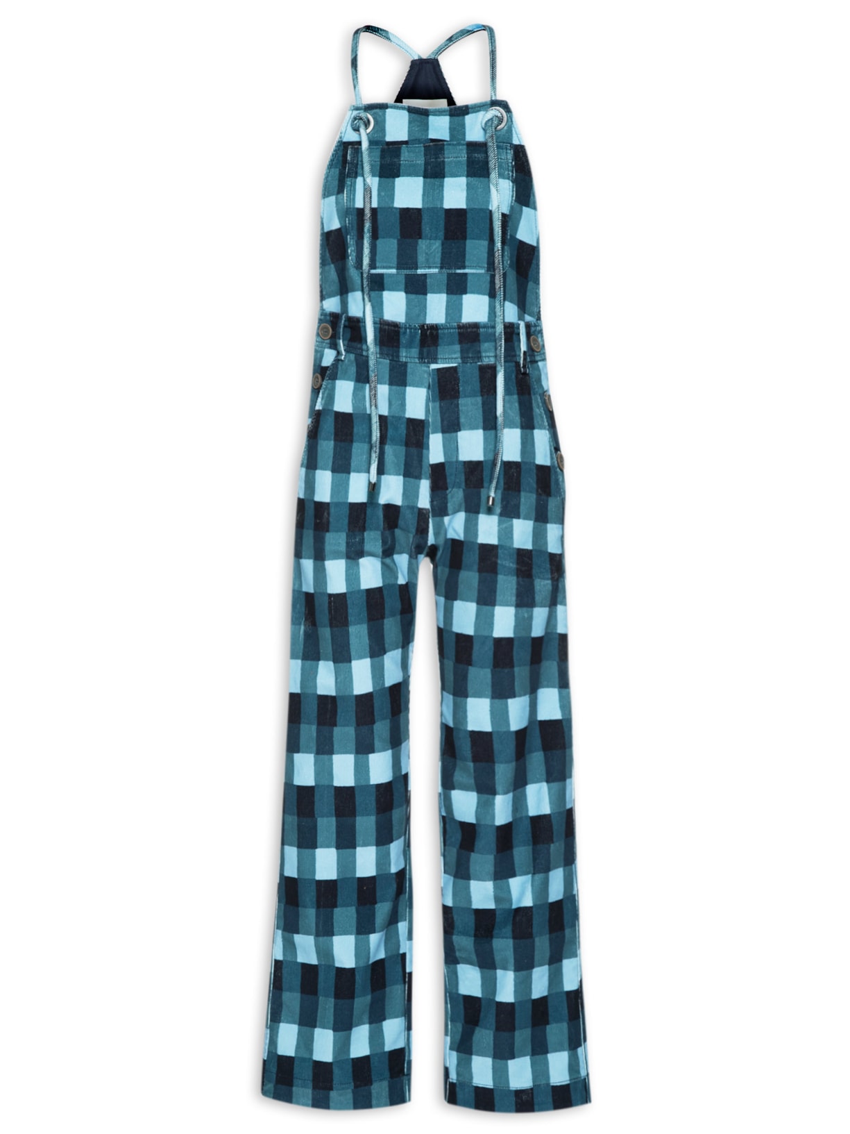 Macacão Feminino Veludo Folhagem Anquique - Azul