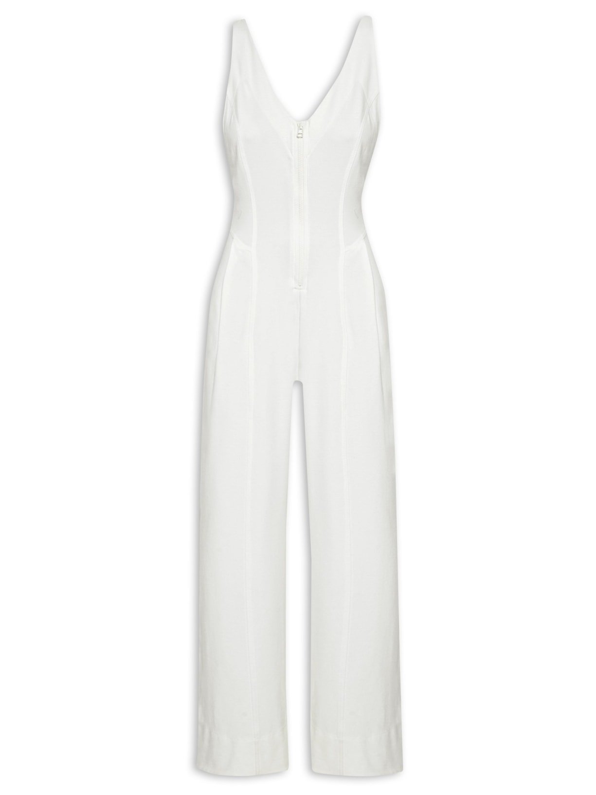 Macacão Feminino Zíper Frente - Off White