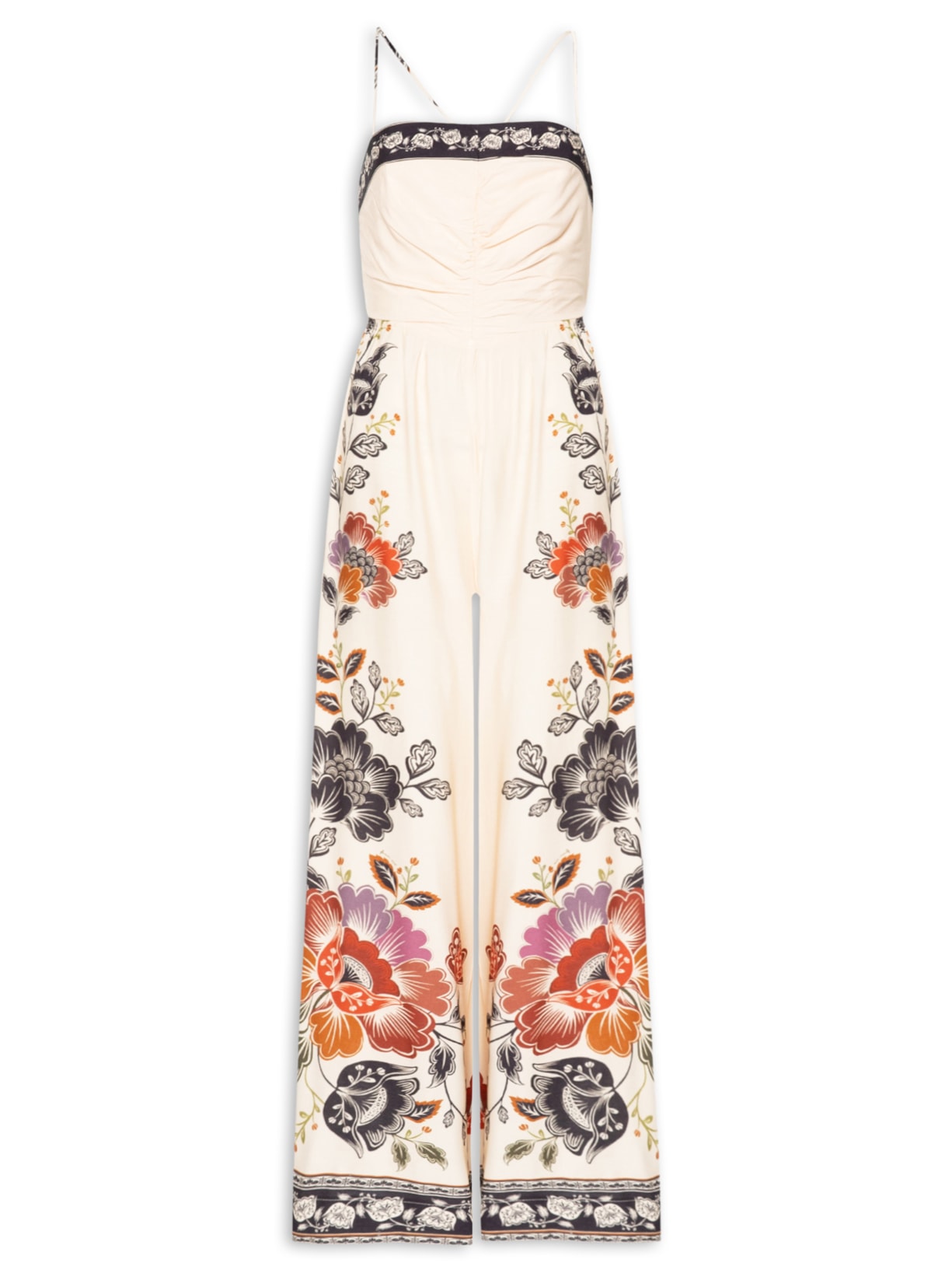 Macacão Flor de Fita Off White Farm