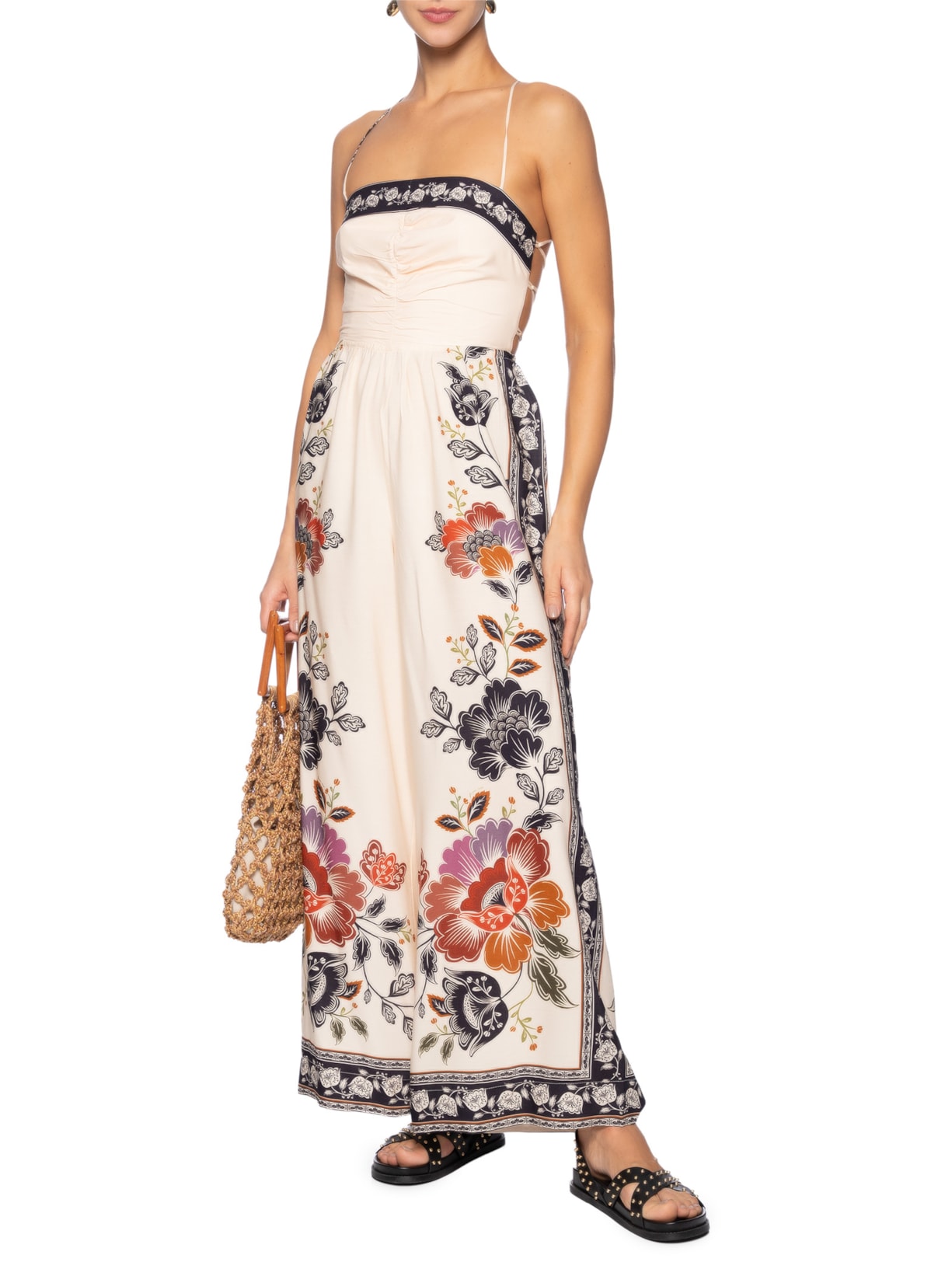 Macacão Flor de Fita Off White Farm