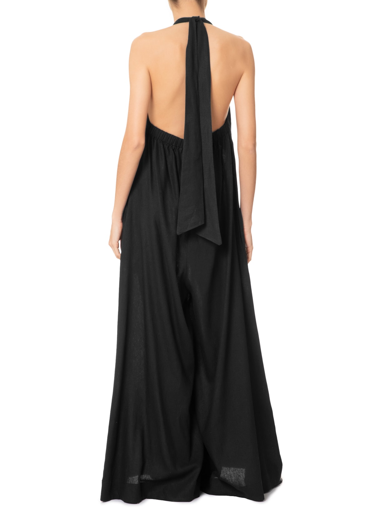 Macacão Frente Única Pantalona Preto Farm