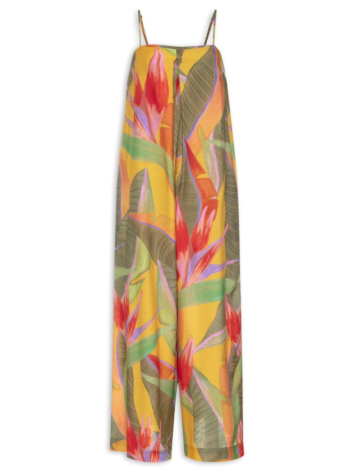 Macacão Pregas Estrelícia - Amarelo