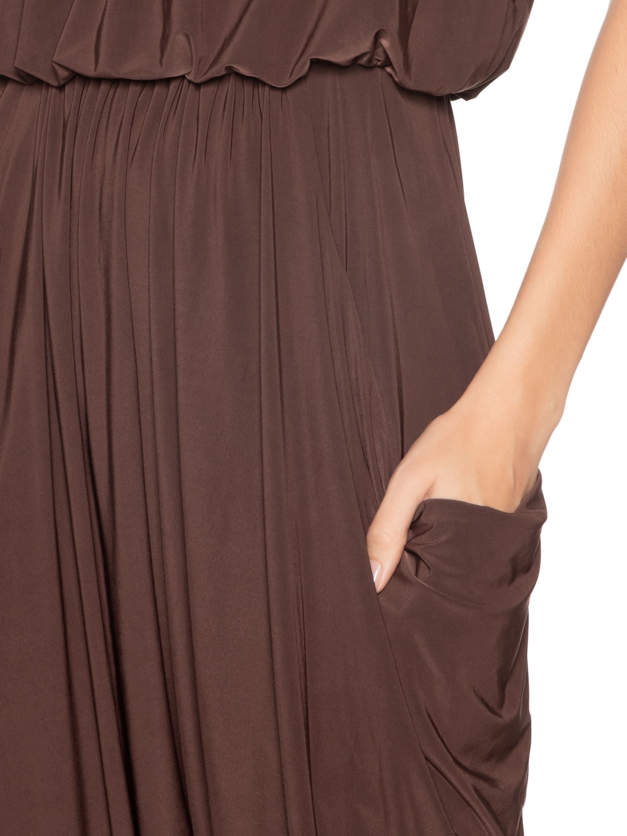 Macacão Sem Alça Franzido Marrom Animale