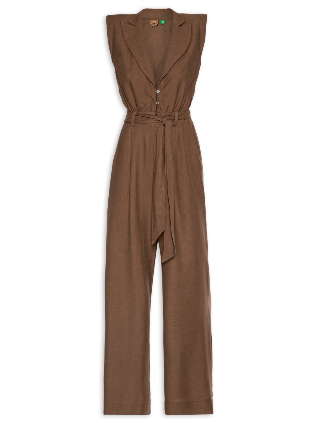 Macacão Transpasse Faixa Marrom Farm