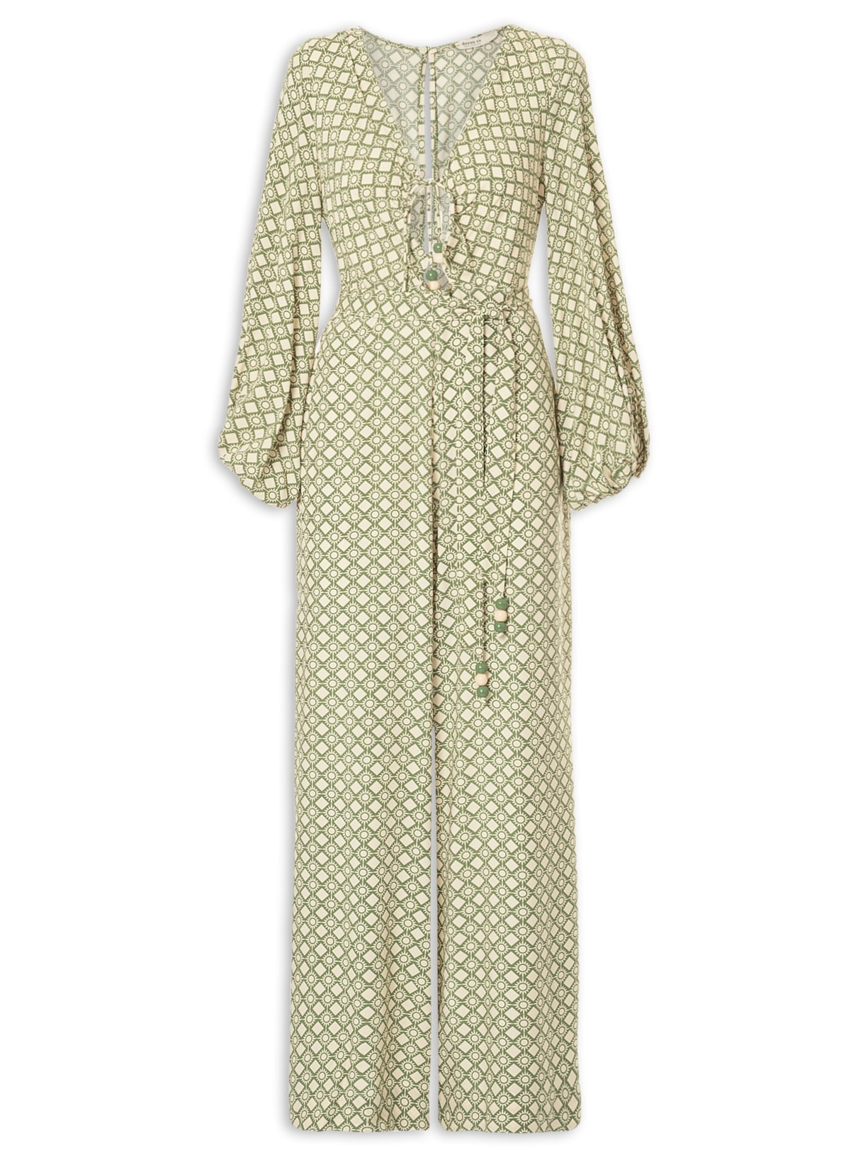 Macacão Vazado Estampa Amanhecer - Verde