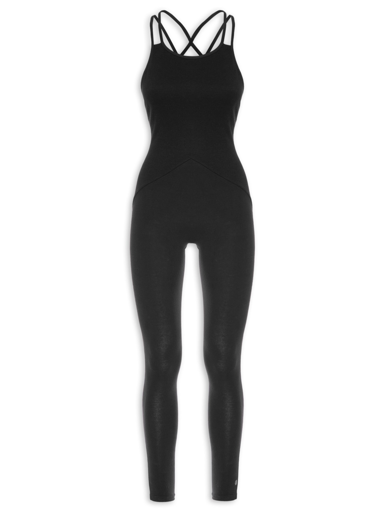 Macacão Yoga Cruzado Preto Algodão Brahma Yogini