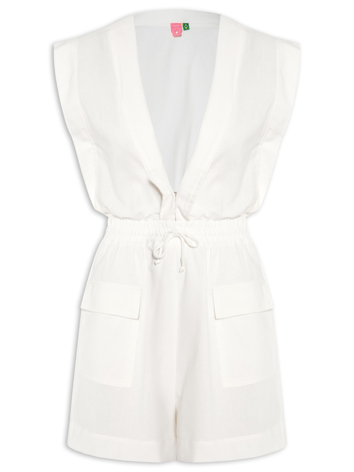 Macaquinho Bolso Frente - Off White