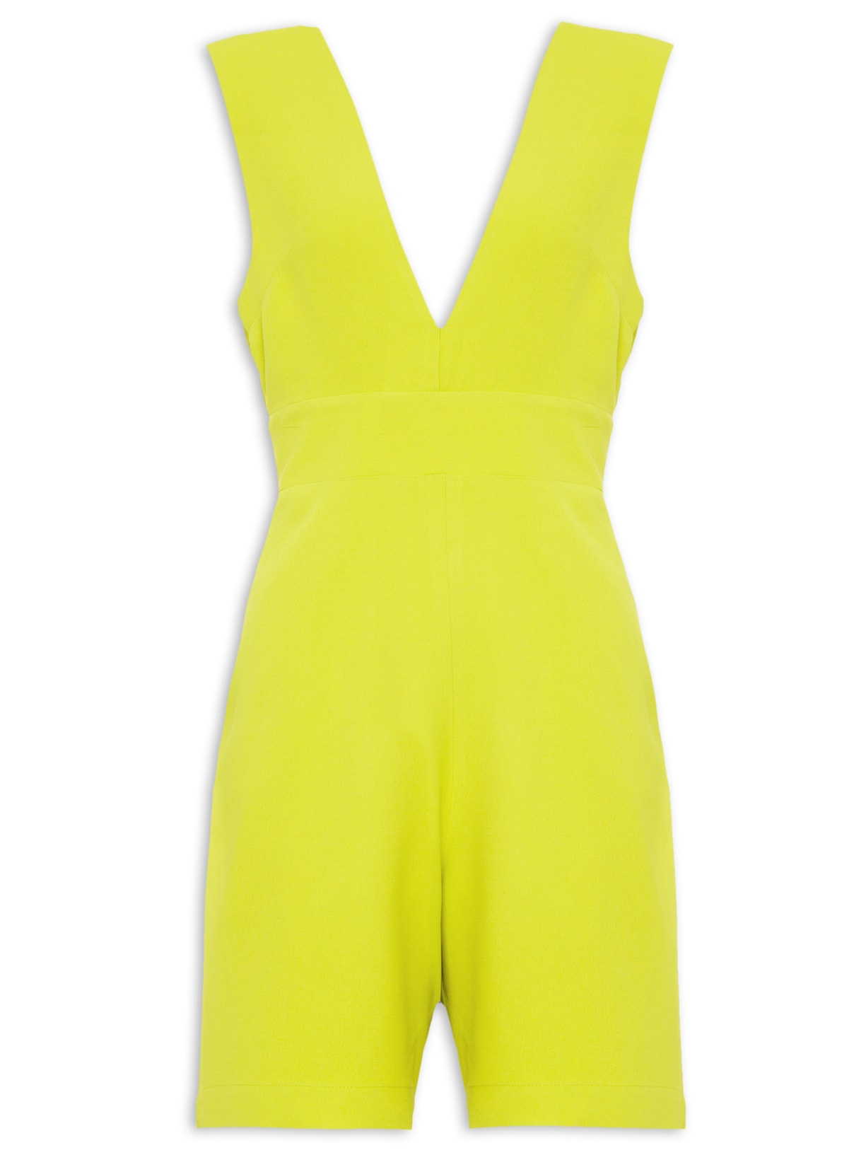 Macaquinho Decote V Com Bolso De Crepe - Verde