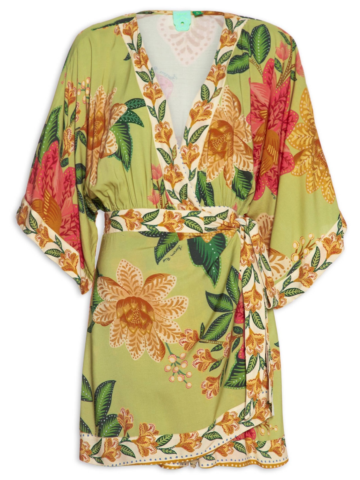 Macaquinho Feminino Arara Em Flor - Verde