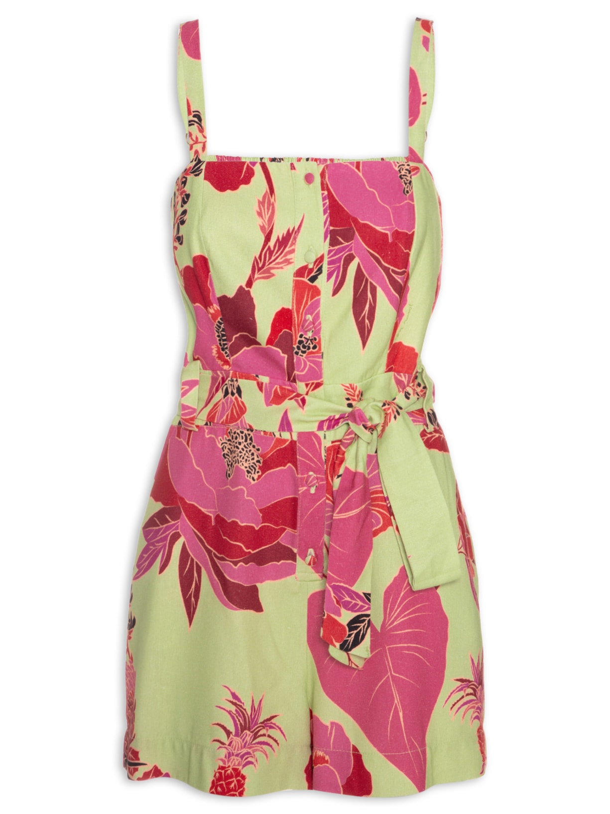 Macaquinho Feminino Calor Floral - Verde