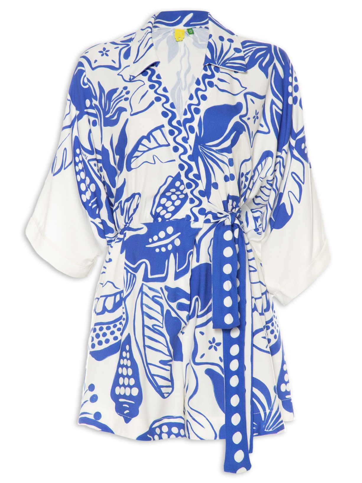 Macaquinho Feminino Camisa Peixe De Rio - Azul