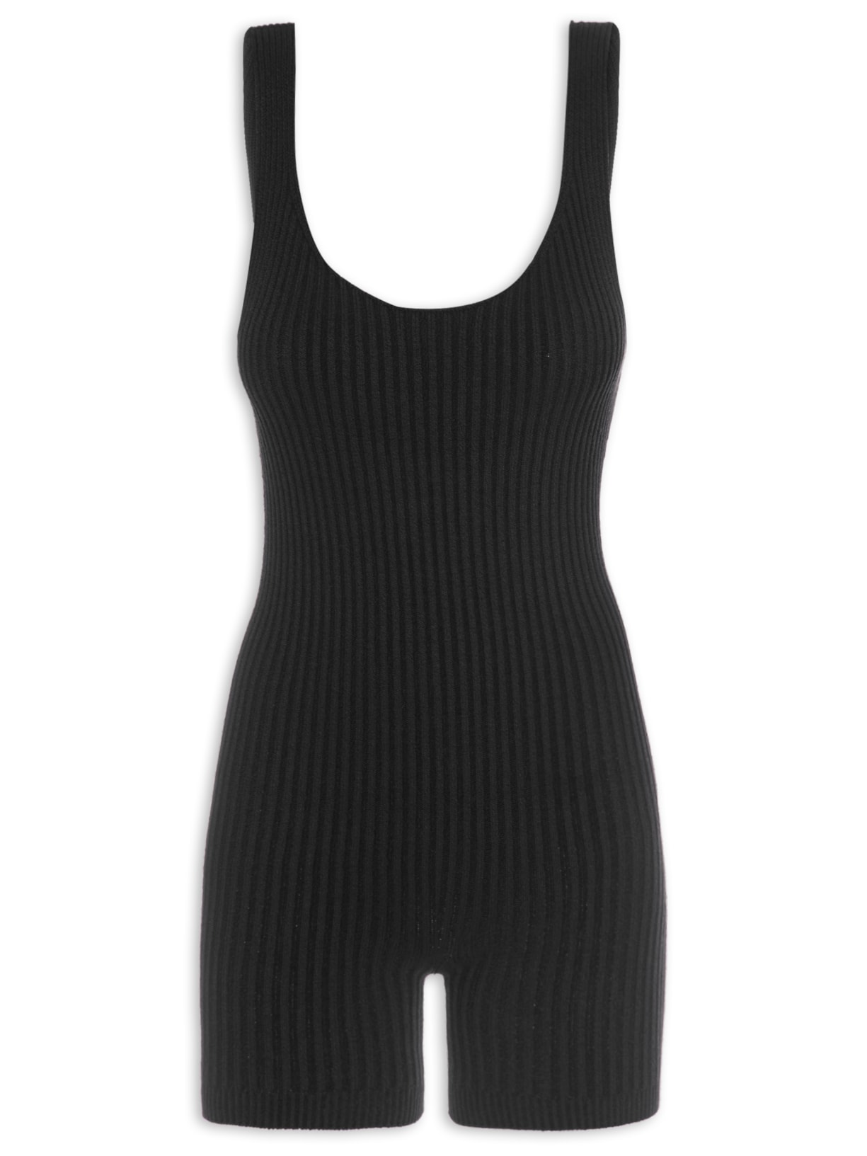 Macaquinho Feminino Canelado - Preto