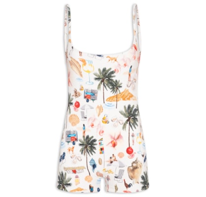 Macaquinho Feminino Colagem Carioca - Branco