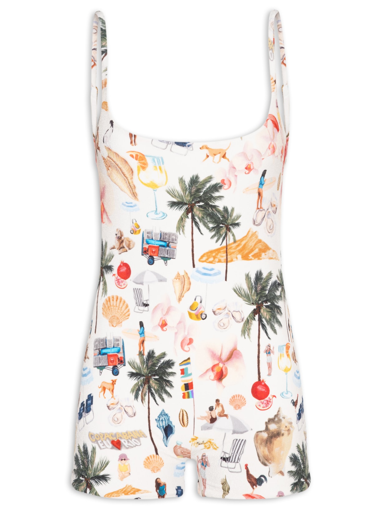 Macaquinho Feminino Colagem Carioca - Branco