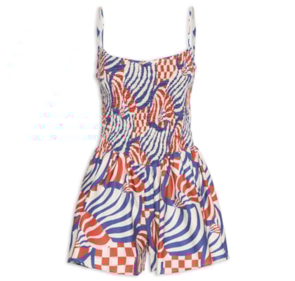 Macaquinho Feminino Concha Gráfica - Vermelho 