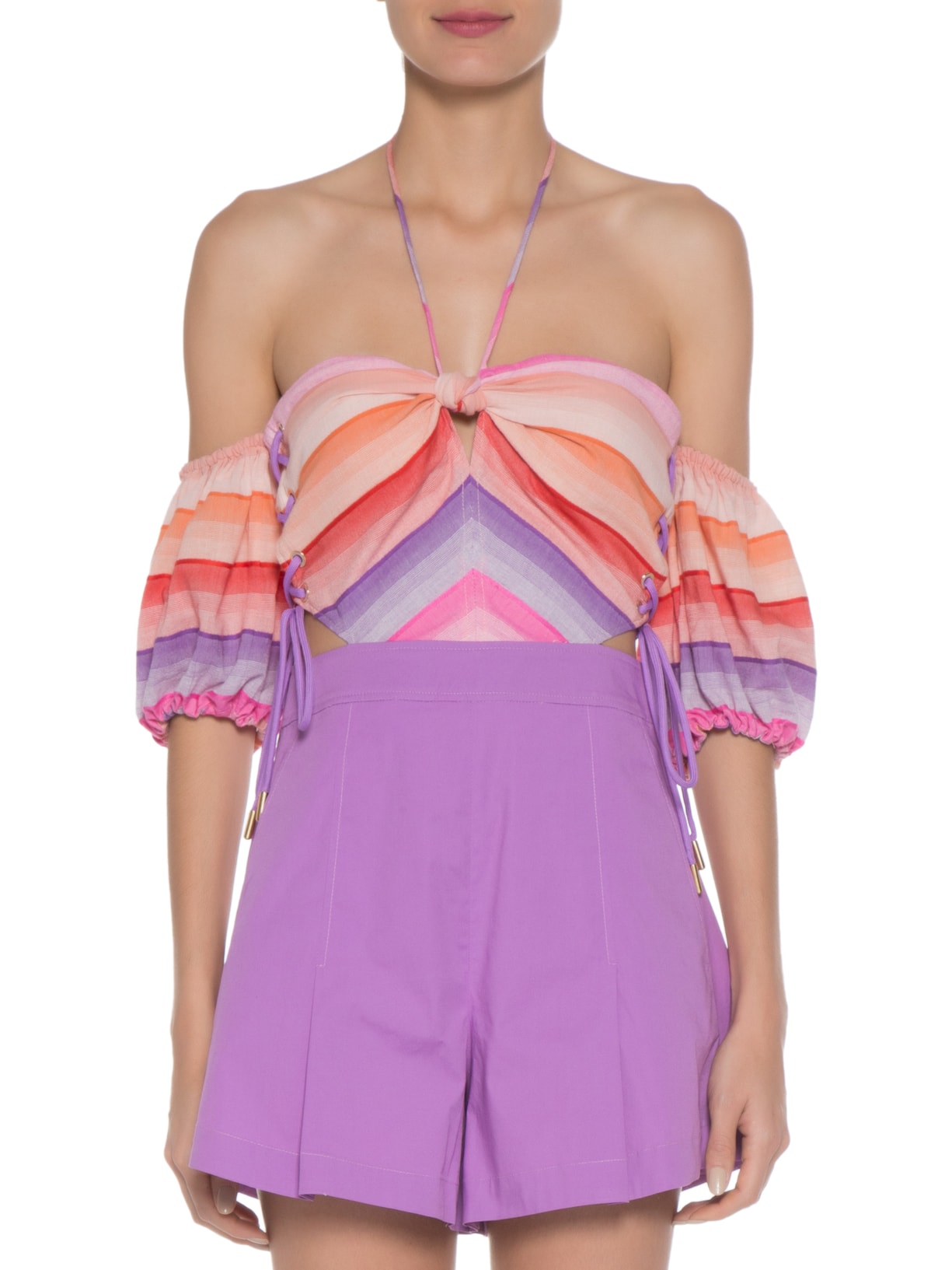 Macaquinho Feminino Cotton Sunset Sasha Lilás Nk