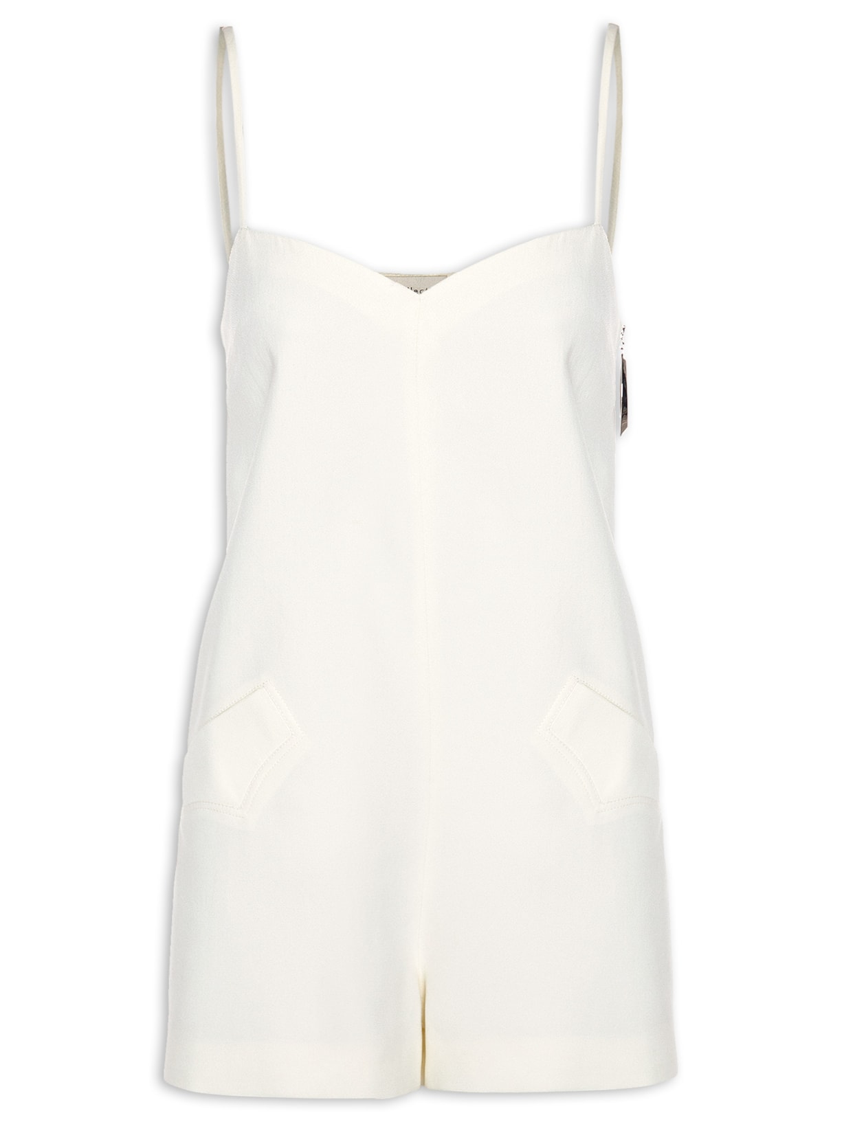 Macaquinho Feminino Crepe Voar Cisne - Off White