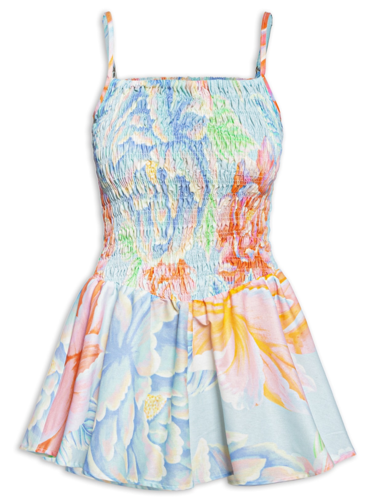 Macaquinho Feminino Curto Floral Sofia - Azul