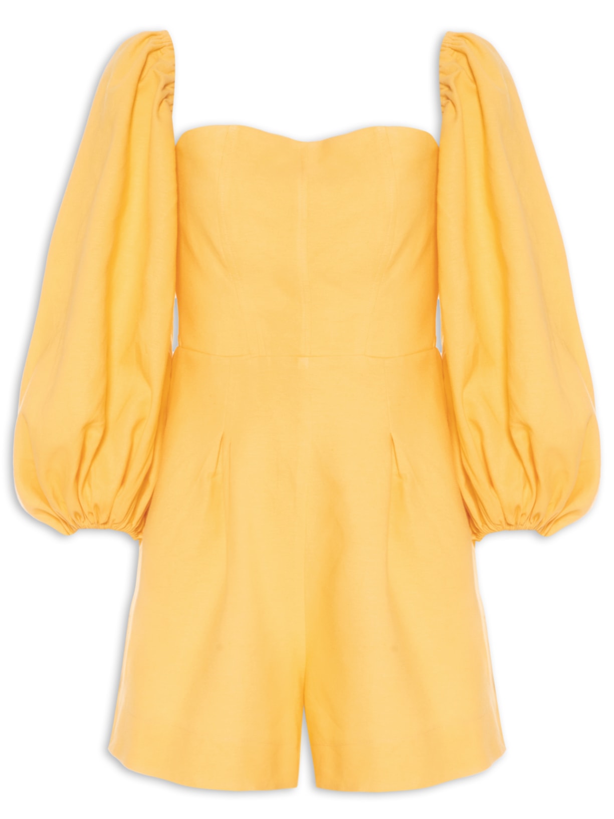 Macaquinho Feminino Decote Concha - Amarelo