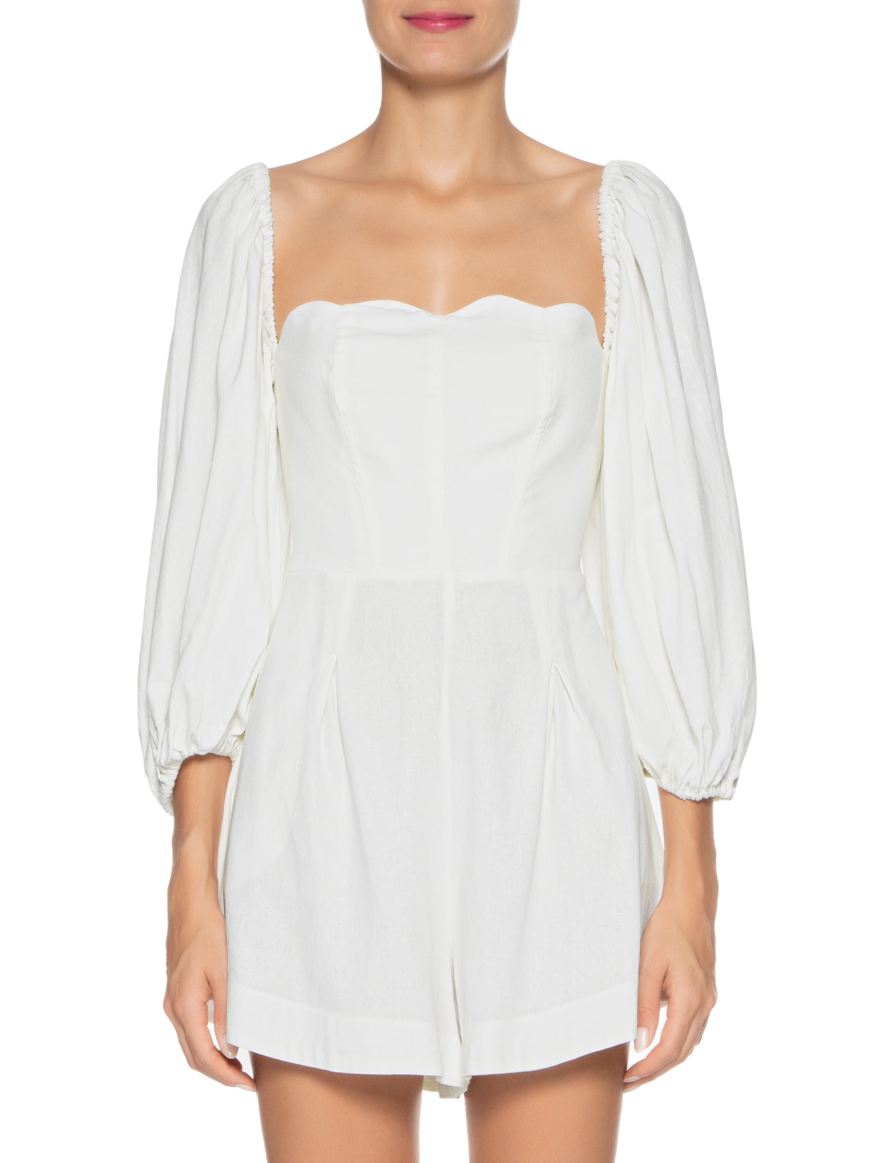 Macaquinho Feminino Decote Concha Off White Farm