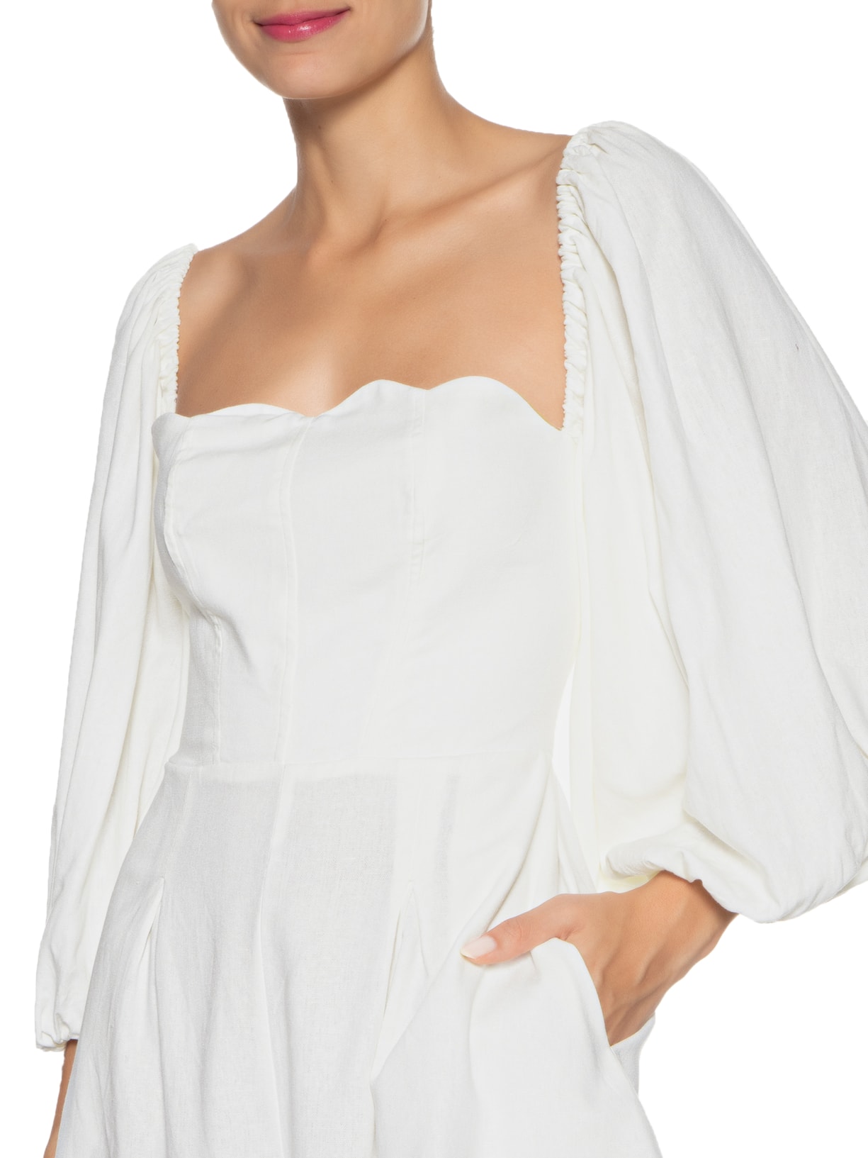 Macaquinho Feminino Decote Concha Off White Farm