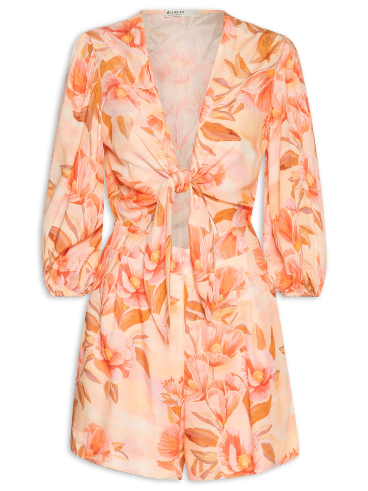 Macaquinho Feminino Estampa Bela Rosa Dress To